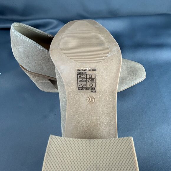 JOIE Wevenly Suede Leather Block Heel Shoes Tan Slip On Loafers Size 9.5 NEW - Picture 15 of 16